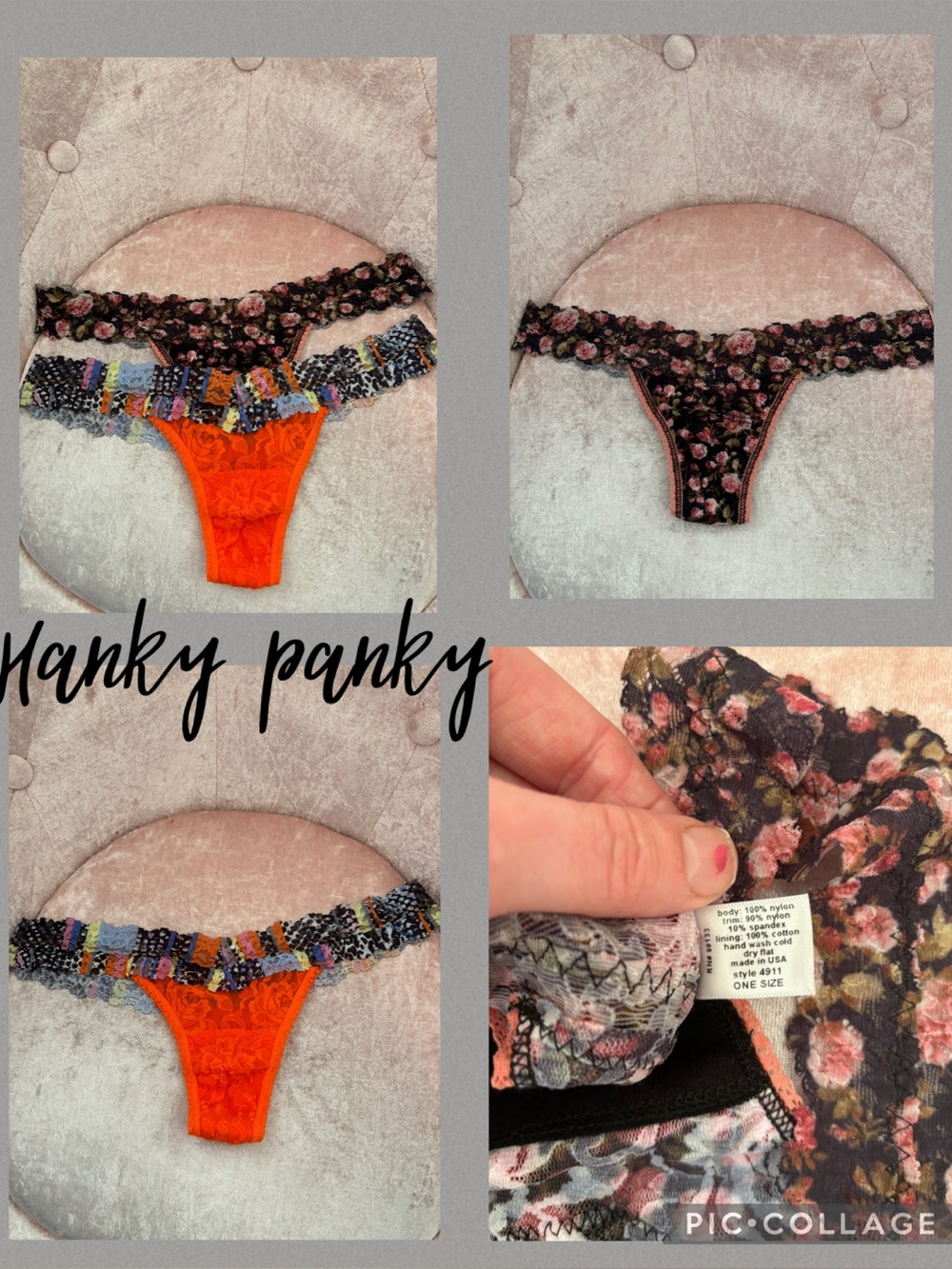 Set of 2 Hanky Panky low rise thongs OS